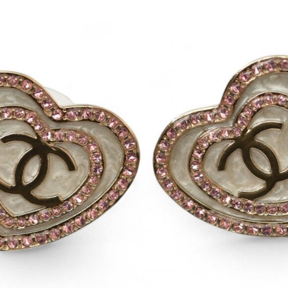 CHANEL Gold Heart Earrings